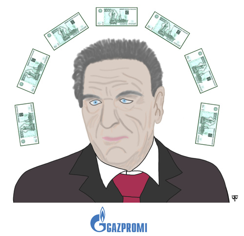 Cartoon: GazPromi wird 70 (medium) by thalasso tagged russland,gazprom,geburtstag,schröder,gerhard,spd,bundeskanzler,70