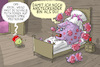 Cartoon: Omikron (small) by leopold maurer tagged virus,pandemie,corona,covid,sars,19,mutation,omikron,delta,ansteckend,schnell,protein,spike,rotkäppchen,impfung
