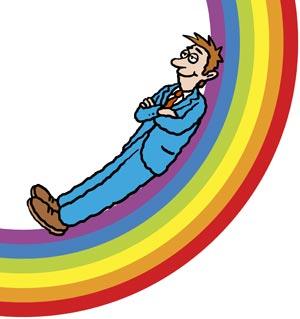 Cartoon: Relax on a rainbow (medium) by Ellis Nadler tagged relax,rainbow,curve,spectrum,man,suit,color,colour
