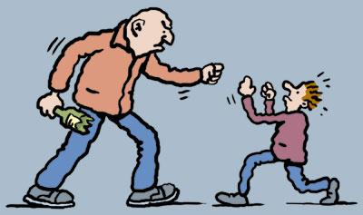 Cartoon: Unfair fight (medium) by Ellis Nadler tagged fight,large,small,unequal,bottle,drunk,boxing,thug,men,violence,pub