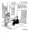 Cartoon: Begging Bank (small) by Ken tagged bank