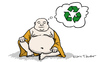 Cartoon: Inventing reincarnation (small) by Mandor tagged buddha,inventing,reincarnation,recycle,recyclation