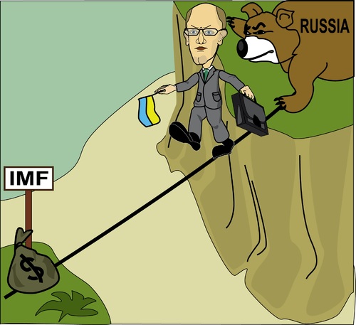 Cartoon: Ukraine IMF requirements (medium) by JSanders tagged imf,iwf,ukraine,ukraina,money,international,monetary,fund