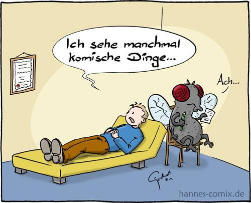 Cartoon: Halluzinationen (medium) by Hannes tagged halluzination,psychiater,doktor,couch