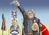 Cartoon: A REAL AMERICAN COMEDY (small) by marian kamensky tagged obama,trump,präsidentenwahlen,usa,baba,vanga,republikaner,inauguration,demokraten,wikileaks,faschismus