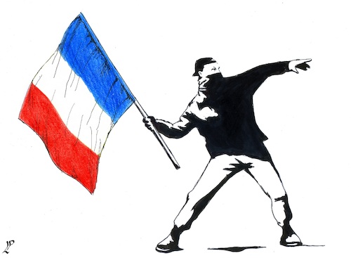 Cartoon: French riot (medium) by paolo lombardi tagged france,protest,riot,violence