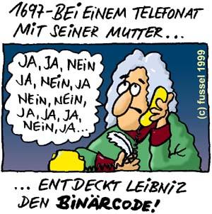 Cartoon: Binär-Code (medium) by fussel tagged leibniz,code,binär