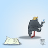 Cartoon: Trump dropping the mask (small) by Timo Essner tagged usa,leaving,who,trump,masks,covid19,corona,covid,science,public,health,cartoon,timo,essner