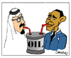 Cartoon: Obama in Arabia (small) by Carma tagged cartoons,politics,international,barack,obama,usa,saudi,arabia,islam,oil,king,economy,enviroment