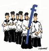 Cartoon: Procession (small) by Carma tagged facebook religion media technology
