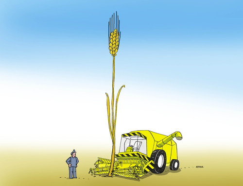 Cartoon: buracka (medium) by Lubomir Kotrha tagged harvest,summer,yield,harvester