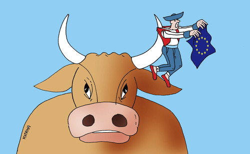 Cartoon: eunapich (medium) by Lubomir Kotrha tagged abolition,quota,cows,quotas,milk,abolish,eu