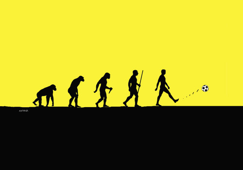 Cartoon: evolfut (medium) by Lubomir Kotrha tagged football,soccer