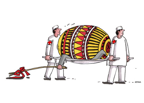 Cartoon: zavaleny (medium) by Lubomir Kotrha tagged easter,eggs,whip