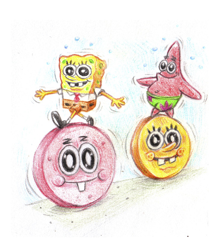 Cartoon: Sponge and trippy trick rolling (medium) by Trippy Toons tagged spongebob,sponge,bob,squarepants,patrick,star,schwammkopf,pill,pille,tablette,ecstasy,mdma,psychoactive,psychoaktiv
