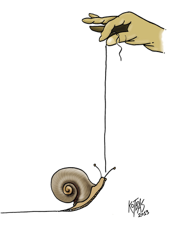 Cartoon: route (medium) by kotbas tagged snail,road,route