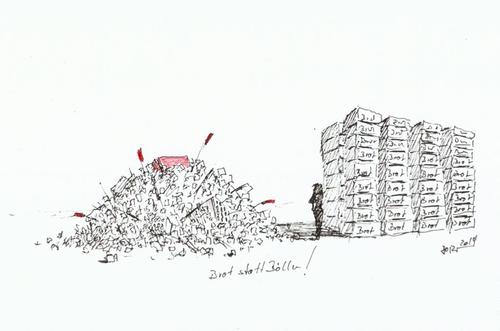 Cartoon: Brot statt Böller... (medium) by Jori Niggemeyer tagged spenden,silvester,gesellschaft,cartoon,joricartoon,niggemeyer