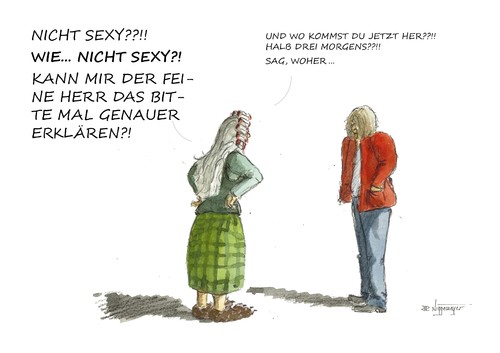 Cartoon: Na sag schon.... (medium) by Jori Niggemeyer tagged romantik,liebreiz,zuhause,kleidung,anziehung,sexy,verlangen,niggemeyer,joricartoon,cartoon