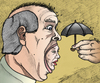 Cartoon: Screaming heads protection (small) by javierhammad tagged surreal heads scream umbrella protection