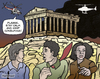 Cartoon: Stay calm (small) by javierhammad tagged greece crisis economy euro riots