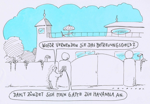 Cartoon: betreuungsgeld (medium) by Andreas Prüstel tagged betreuungsgeld,reiche,betreuungsgeld,reiche,familie,kinder