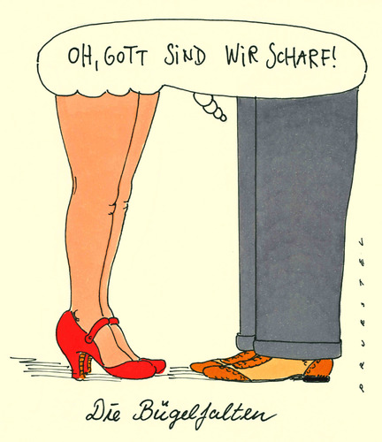 Cartoon: gebügelt (medium) by Andreas Prüstel tagged bügelfalten,bügeln,bügeln,bügelfalten,fashion,mode,liebe