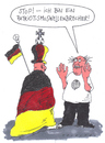Cartoon: bremser (small) by Andreas Prüstel tagged fußballweltmeisterschaft,patriotismus,fans