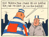 Cartoon: entlassen (small) by Andreas Prüstel tagged knast,gefängnis,jva,knastkleidung,entlassung,rückkehr,cartoon,karikatur,andreas,pruestel