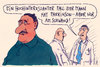 Cartoon: parkinson (small) by Andreas Prüstel tagged arzt,patient,erkrankung,parkinson,schwanz,penis,fall,cartoon,karikatur,andreas,pruestel
