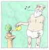 Cartoon: pflege (small) by Andreas Prüstel tagged altenbetreuung,pflegeheim,inkontinenz,zimmerpflanzen