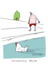 Cartoon: Swimming-Poule (small) by Mattiello tagged swimmingpool huhn mann wasser sommer
