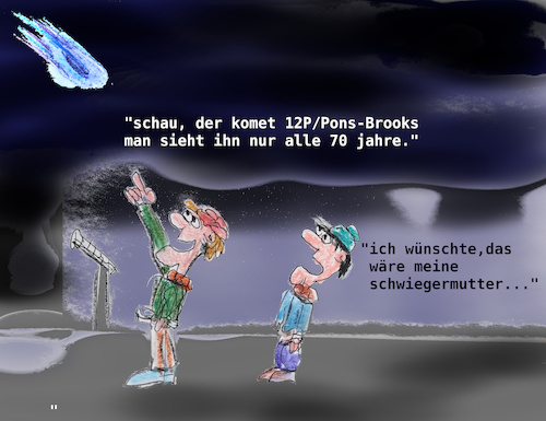 Cartoon: astronomie (medium) by ab tagged erde,mensch,weltraum,komet,mann,frau,ehe