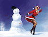 Cartoon: eiskalt (small) by ab tagged winter schneemann frau santa outfit