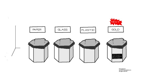 Cartoon: Disruptive (medium) by paparazziarts tagged disruptive,recycling,startup,gold,intellectual,property
