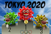 Cartoon: Tokyo Olypics 2020 (small) by Bart van Leeuwen tagged olympic,games,tokyo,2020,japan,covid,19,pandemic,delta,alpha,beta