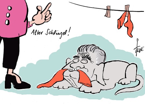 Cartoon: Gauck (medium) by tiede tagged gauck,merkel,bundestagswahlen,linke,cartoon,tiede,gauck,merkel,bundestagswahlen,linke,cartoon,tiede