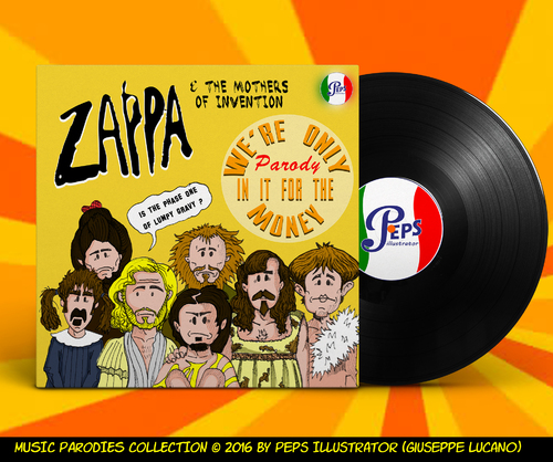 Cartoon: Zappa Parody (medium) by Peps tagged zappa,money,mother,funk,music,rock,progressive