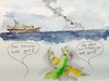 Cartoon: Halb Gut (small) by Pralow tagged klimaschutz,schiffsverkehr,welthandel,konsum,lng,terminal