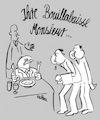 Cartoon: feinschmecker (small) by REIBEL tagged restaurant,gastronomie,feinschmecker,bouillabaisse,fischsuppe,frisch,ober,suppe,servieren,ekel