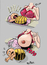 Cartoon: fütterung (small) by REIBEL tagged brust,baby,füttern,mutter,säugling,muttermilch,bh,unglück,sturz,überangebot