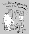 Cartoon: sprücheklopfer (small) by REIBEL tagged sprichwort,spruch,arsch,frisst,hose,po,umkleide,nackt,eingeklemmt