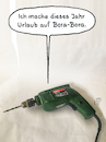 Cartoon: Urlaub (small) by Lo Graf von Blickensdorf tagged bohrmaschine,urlaub,wortspiel,urlaubspläne,bohren,bosch,bora,insel,polynesien,ferien,verreisen,urlaubsinsel