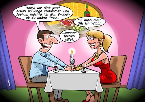 Cartoon: Antrag (medium) by Chris Berger tagged antrag,heiratsantrag,ehe,beziehung,verbindung,einseitig,liebe,antrag,heiratsantrag,ehe,beziehung,verbindung,einseitig,liebe