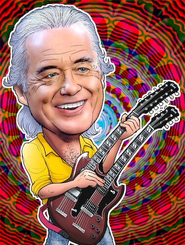 Cartoon: Jimmy Page (medium) by Chris Berger tagged led,zeppelin,hardrock,glamrock,gitarrist,led,zeppelin,hardrock,glamrock,gitarrist
