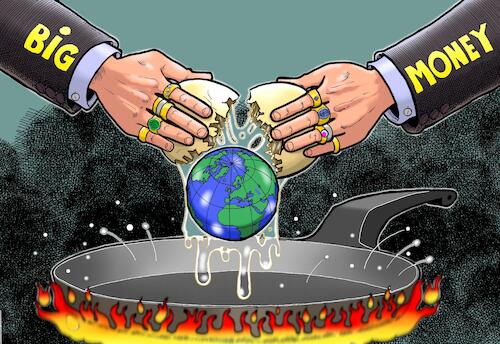 Cartoon: Spiegelei (medium) by Chris Berger tagged big,money,kapital,kapitalismus,umweltzerstörung,klima,krise,treibhauseffekt,big,money,kapital,kapitalismus,umweltzerstörung,klima,krise,treibhauseffekt