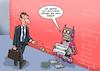 Cartoon: Gestrauchelter Roboter (small) by Chris Berger tagged roboter,computer,sprache,bitcoin,bettler,betteln