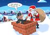 Cartoon: Santas Pech (small) by Chris Berger tagged santa klaus weihnachstmann dieb einbrecher kamin