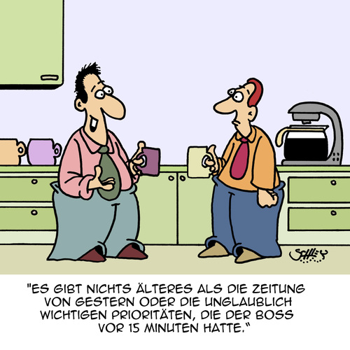 Cartoon: Gestern... (medium) by Karsten Schley tagged arbeit,arbeitgeber,arbeitnehmer,zeitungen,prioritäten,wirtschaft,business,büro,jobs,arbeit,arbeitgeber,arbeitnehmer,zeitungen,prioritäten,wirtschaft,business,büro,jobs