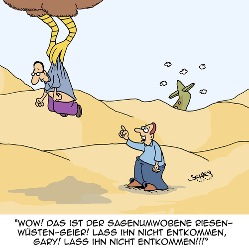 Cartoon: Glückspilz (medium) by Karsten Schley tagged natur,tiere,sagen,mythen,wüsten,unfälle,flugzeuge,reisen,umwelt,klima,natur,tiere,sagen,mythen,wüsten,unfälle,flugzeuge,reisen,umwelt,klima