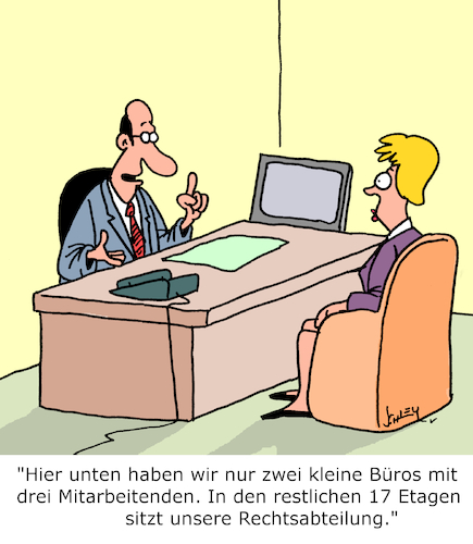 Cartoon: Klein-Unternehmen (medium) by Karsten Schley tagged wirtschaft,business,management,mitarbeiter,arbeitgeber,arbeitnehmer,rechtsabteilung,wirtschaft,business,management,mitarbeiter,arbeitgeber,arbeitnehmer,rechtsabteilung